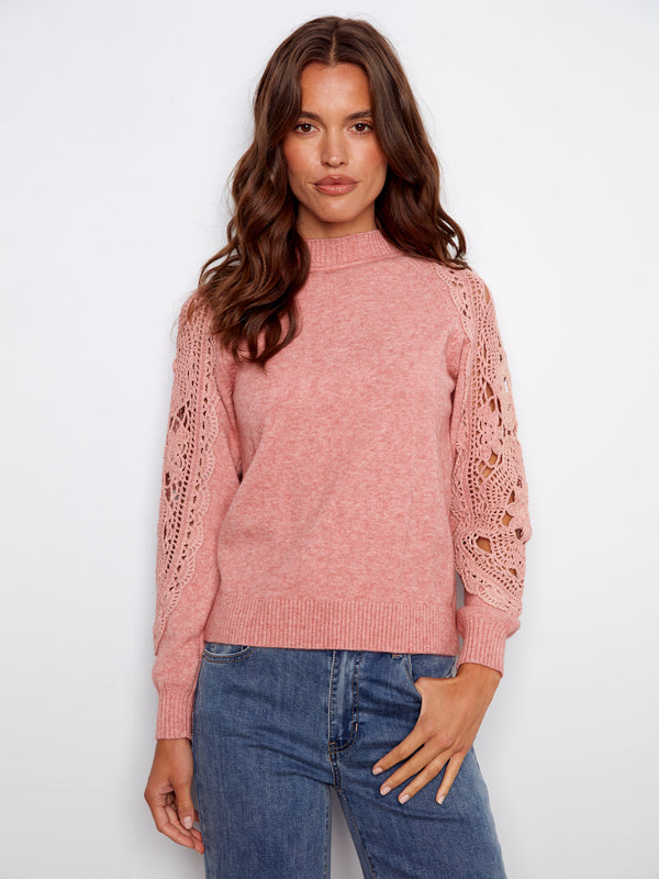 Elegant sweater featuring a mock neck design, perfect for adding a touch of sophistication to any outfit by Charlie B.