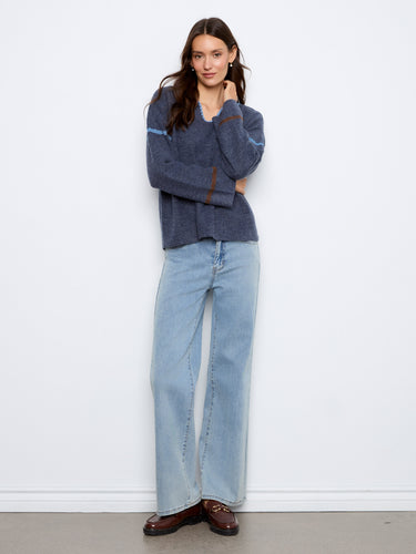 The long wide sleeves provide an elegant touch to this cozy sweater, ensuring both comfort and style by Charlie B.