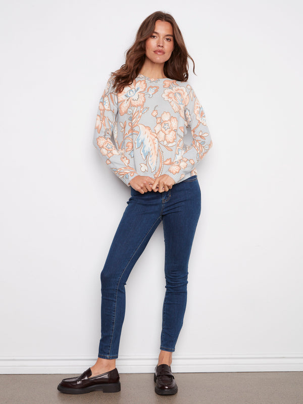 Printed Crew Neck Sweater - Baroque