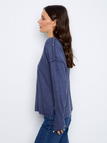 Comfort meets style in this uniquely printed reversible sweater made from high-quality cotton blend fabric. By Charlie B.