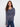 Blue multi-tone crochet sweater featuring a V-neckline crafted from novelty yarn for a stylish look by Charlie B.