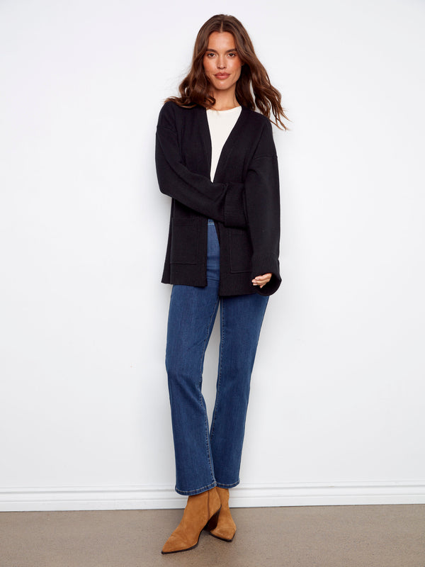 Patch Pocket Cardigan - Black