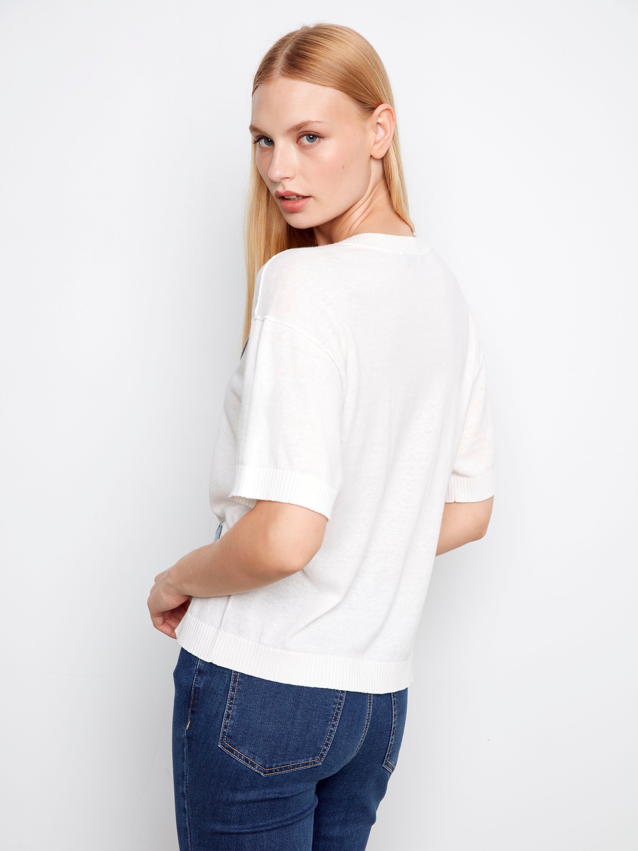 Women's Frayed Hem Twill Pants | White | Charlie B