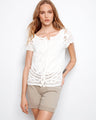 Elegant crochet top featuring a scoop neckline, crafted from 100% cotton for comfort and style by Charlie B.