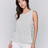 Linen tank top with high-low hem by Charlie B.