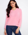 Pink cotton hoodie featuring a stylish kangaroo pocket for convenience by Charlie B.