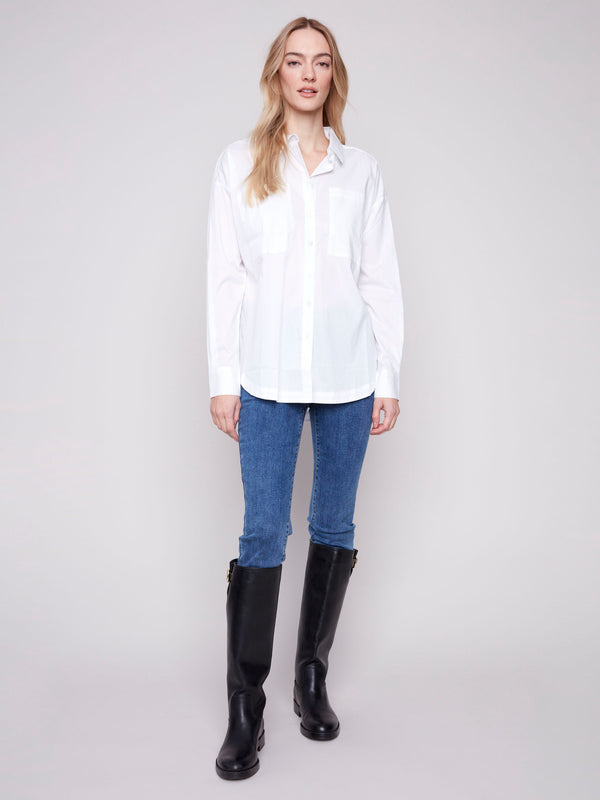 Loose Poplin Shirt - White