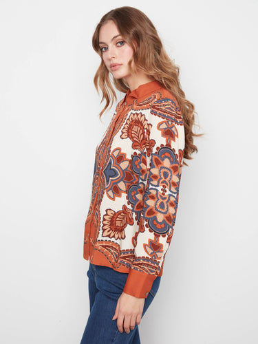 Beautifully crafted shirt featuring a classic neckline and vivid paisley patterns to elevate your style effortlessly by Charlie B.