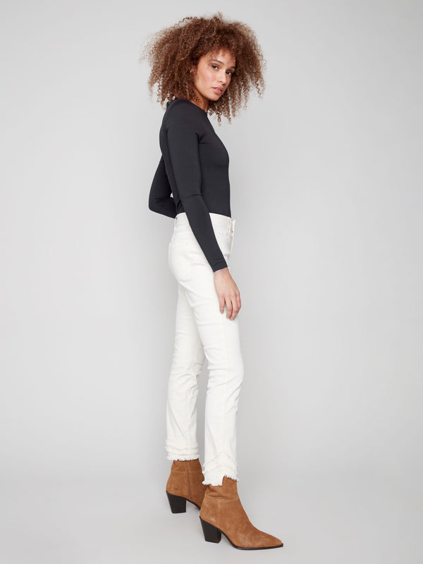 Ankle-length skinny twill pants with a regular rise and comfortable stretch fabric by Charlie B.