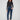 Dark blue slim leg jeans with a cuffed hem, featuring a classic five-pocket design and button closure by Charlie B.