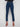 Dark blue slim leg jeans with a cuffed hem, featuring a classic five-pocket design and button closure by Charlie B.