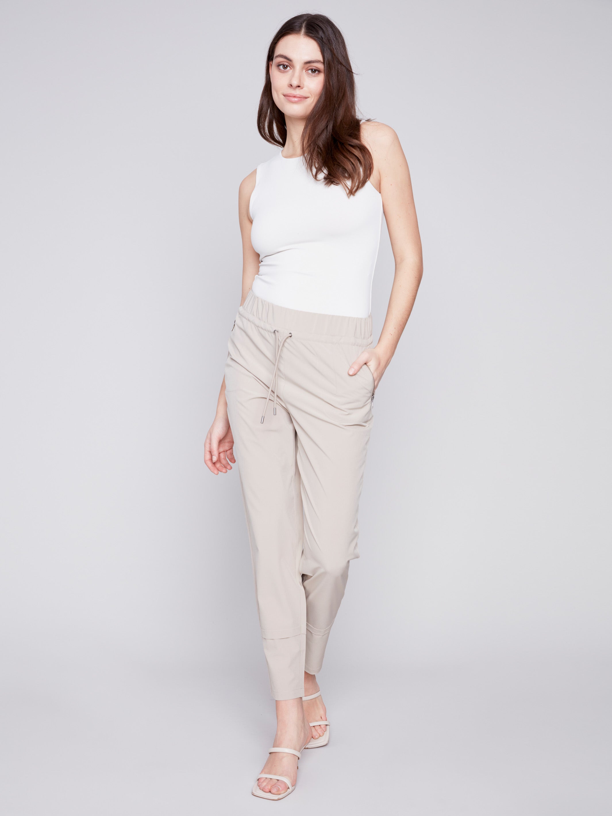 Greige Joggers for Women | Tapered Techno Pant | Charlie B – Charlie B ...