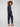 Navy slim-leg techno pants designed with an elastic waistband and drawstring for a perfect fit by Charlie B.