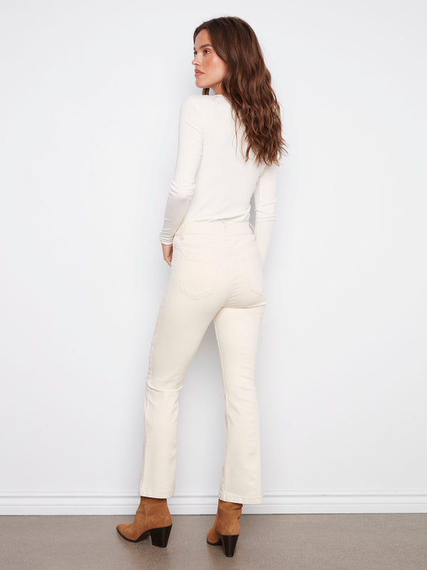 Bootcut Stretch Twill Pants - Natural