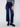 Flare Pull-on Jeans with Decorative Buttons - Blue Black