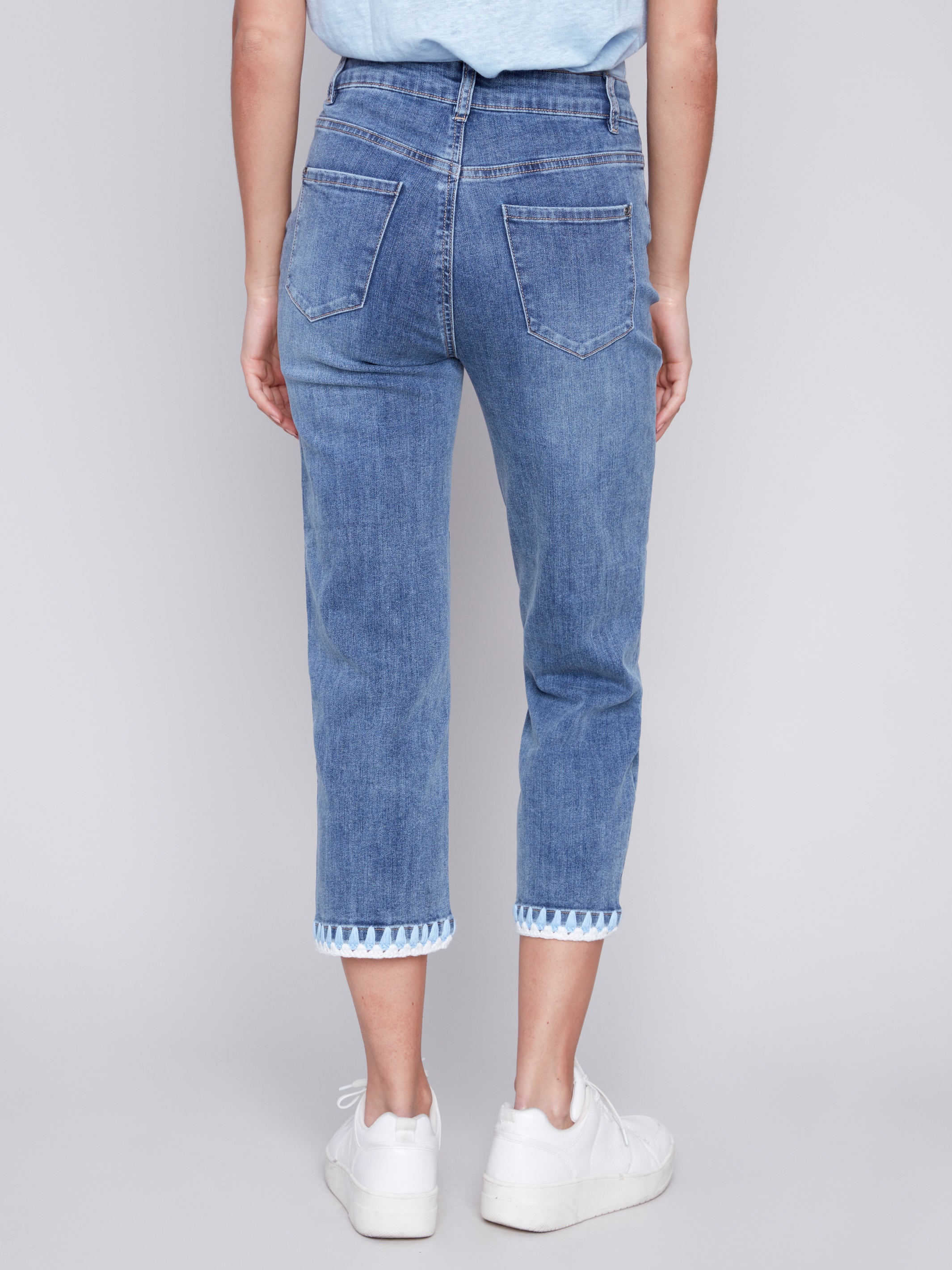 Stitch pants Charlie B Blue jeans Frayed hem boot cut main image 1