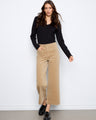 These pants feature a wide leg design, adding a stylish flair to your outfit. Made from stretch corduroy for comfort by Charlie B.