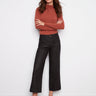 Black cropped flare jeans with a regular rise, featuring stylish back pockets by Charlie B.