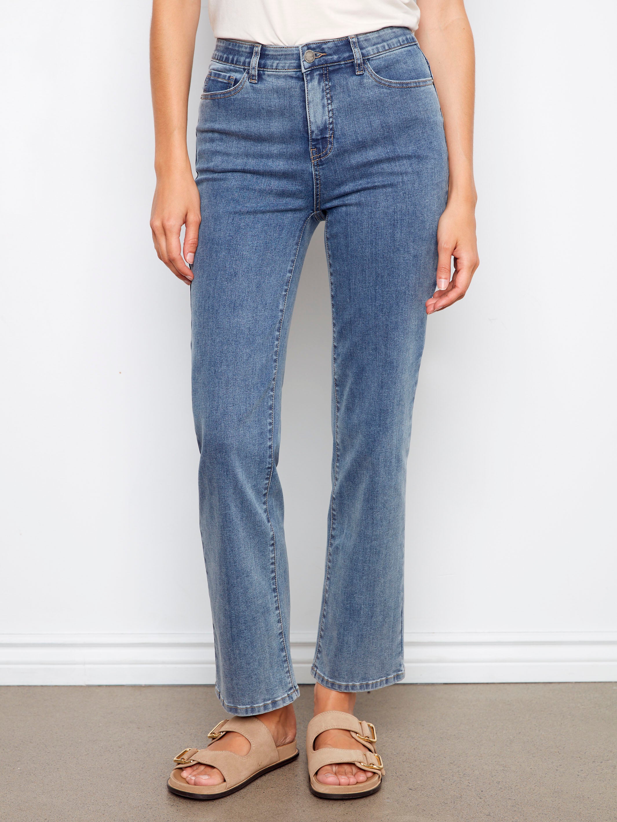 Medium Blue Charlotte Straight Leg Jeans | Pants | Charlie B