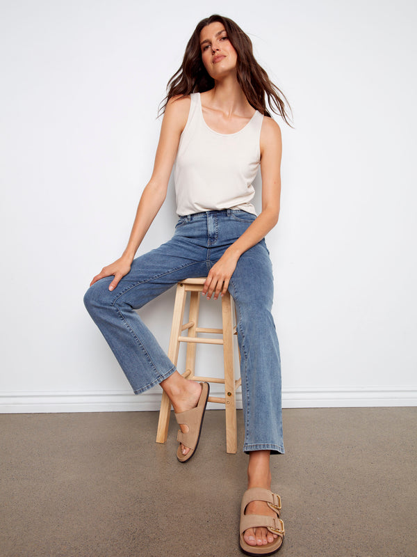 Charlotte Straight Leg Jeans - Medium Blue