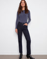 Blue-black jeans featuring a straight fit and long length, perfect for versatile styling. Crafted in stretch denim by Charlie B.