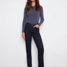 Blue-black jeans featuring a straight fit and long length, perfect for versatile styling. Crafted in stretch denim by Charlie B.