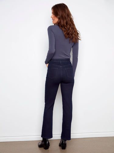 Featuring a regular rise, these blue-black jeans are designed to flatter with their classic straight fit and durable fabric by Charlie B.