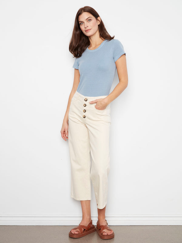 Crafted from stretch twill fabric, these pants provide comfort and ease of movement by Charlie B.