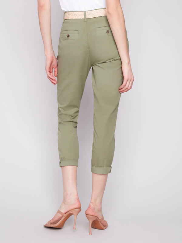 Celadon trousers with chic details and superior fit made to enhance your wardrobe by Charlie B.