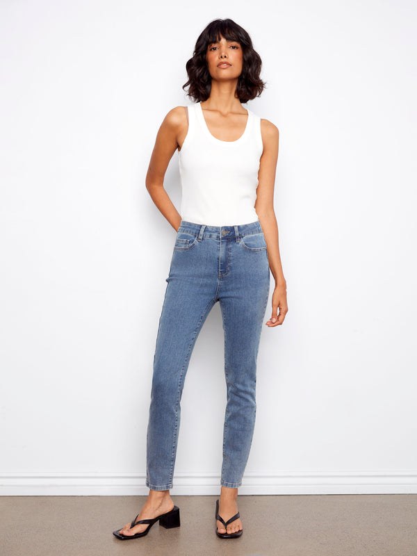 Claudia Slim Leg Jeans - Medium Blue
