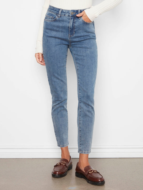 Claudia Slim Leg Jeans - Medium Blue
