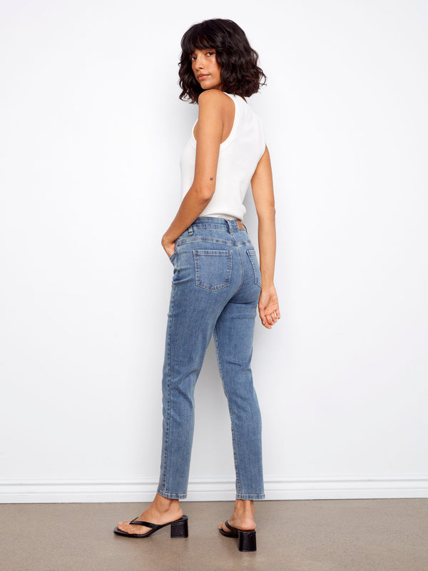 Claudia Slim Leg Jeans - Medium Blue