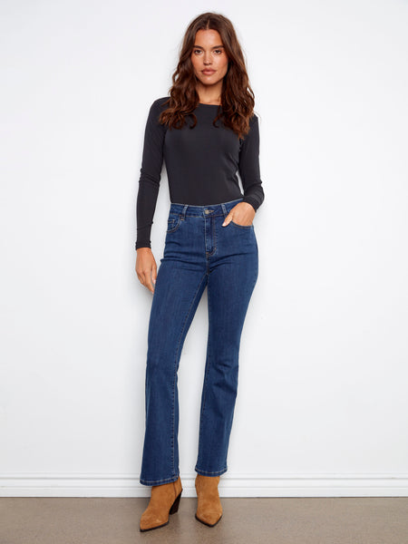 VIP【送料関税込】CELINE FLARED LEG DENIM JEANS Women's Flared serge jeans in steel blue wash denim | CELINE