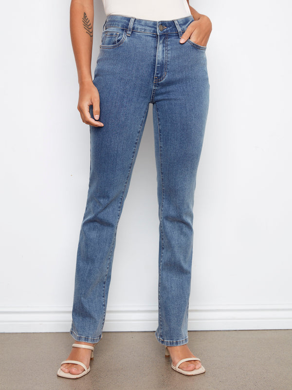 Celine Flare Leg Jeans - Medium Blue