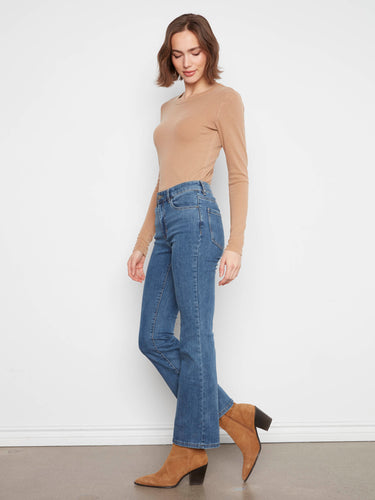 Celine Flare Leg Jeans - Medium Blue