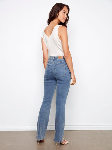Celine Flare Leg Jeans - Medium Blue
