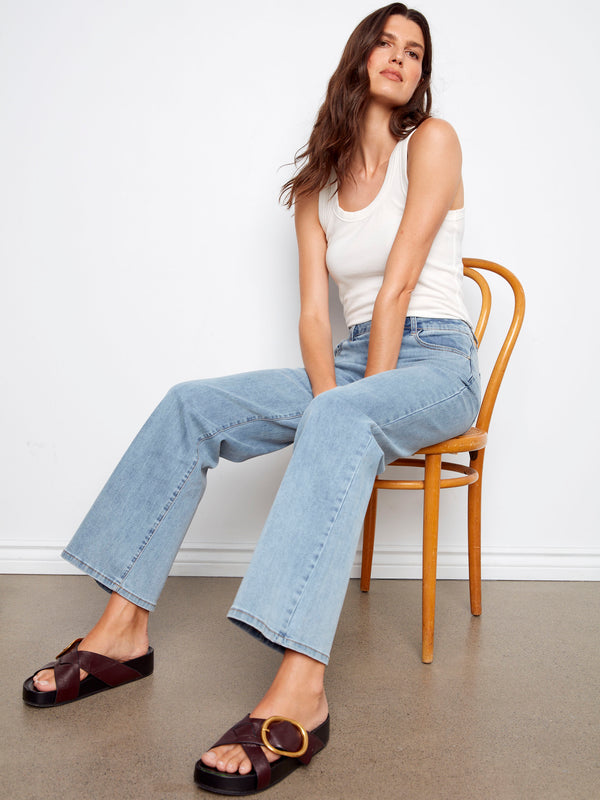 Chloe Wide Leg Jeans - Light Blue