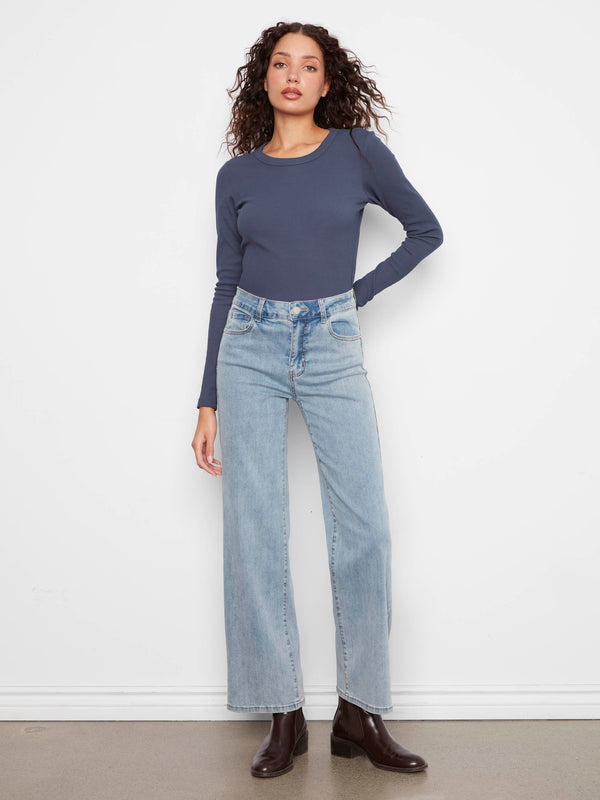 Chloe Wide Leg Jeans - Light Blue