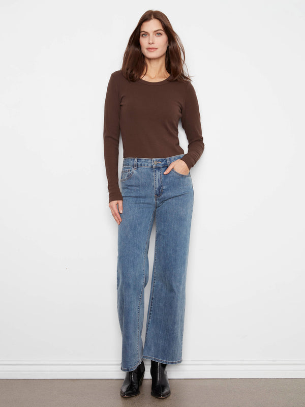 Chloe Wide Leg Jeans - Medium Blue