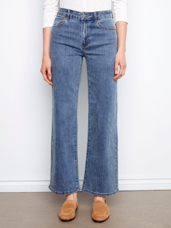 Chloe Wide Leg Jeans - Medium Blue