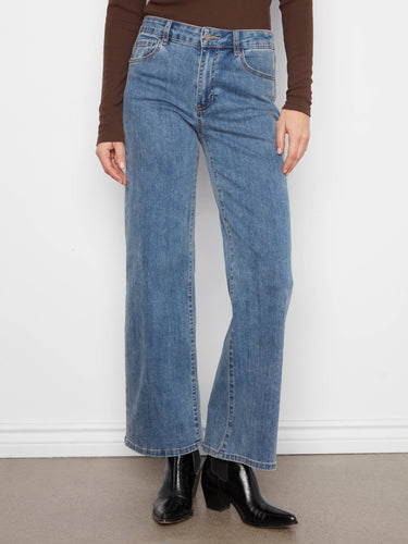 Chloe Wide Leg Jeans - Medium Blue