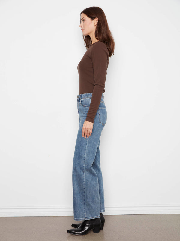 Chloe Wide Leg Jeans - Medium Blue