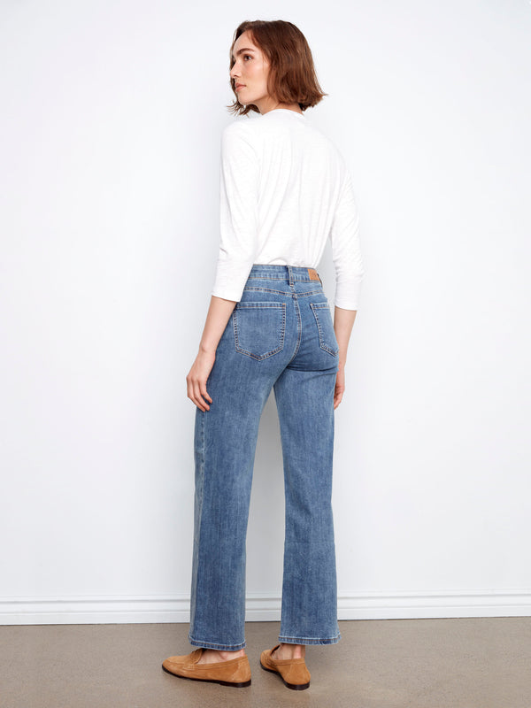 Chloe Wide Leg Jeans - Medium Blue