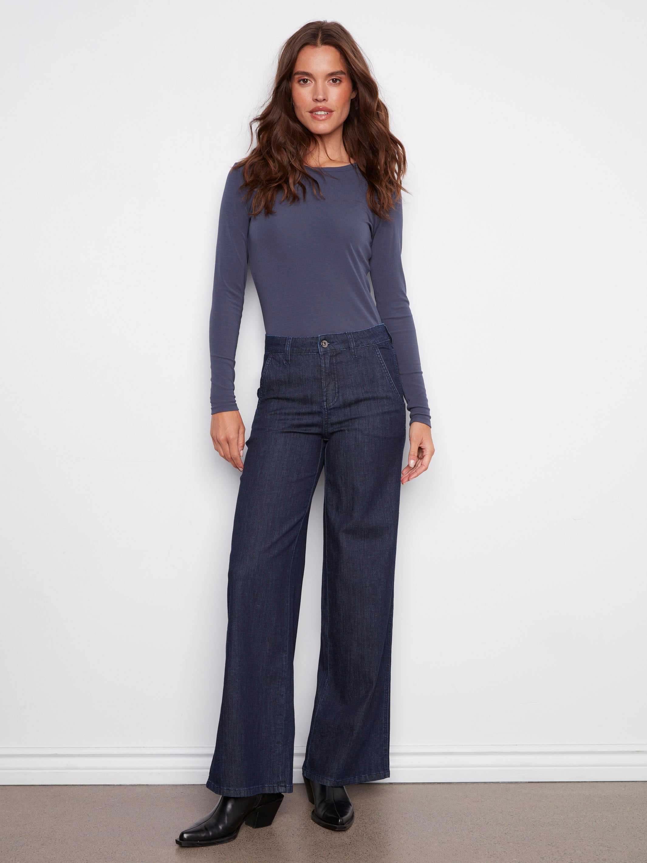 Designed with wide legs, these jeans provide a flattering silhouette by Charlie B.