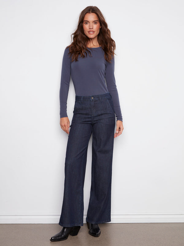 Designed with wide legs, these jeans provide a flattering silhouette by Charlie B.