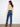 Indigo straight-leg jeans with exquisite metallic floral details at the hem, designed in stretch denim by Charlie B.