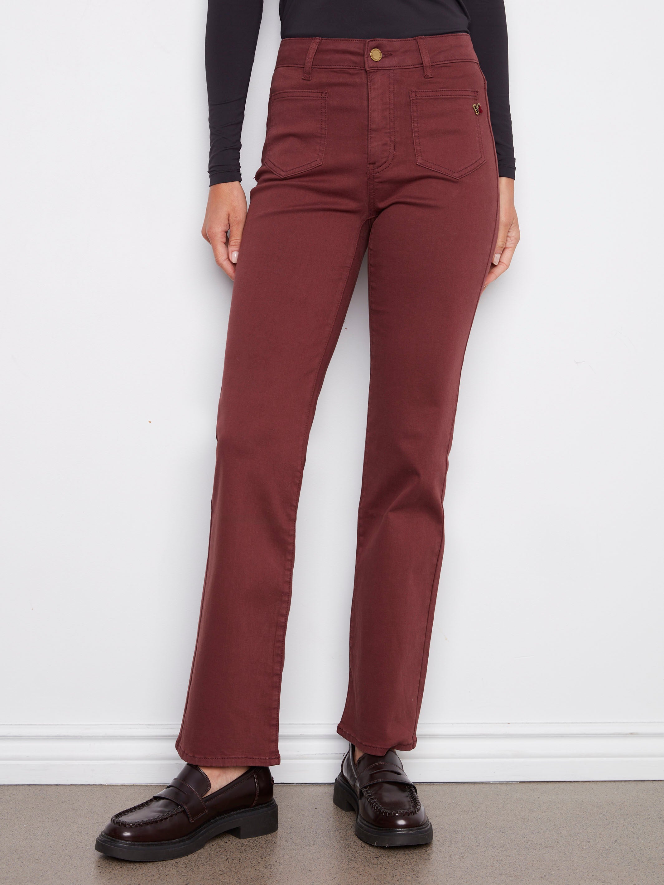 Elevate your style with these long-length cabernet pants, crafted from stretch twill fabric by Charlie B.