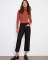 Black ponte pants with a cropped length, offering modern style and comfort by Charlie B.