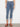 Cropped length jeans in medium blue, showcasing a floral hem trim with a comfortable stretch denim fabric by Charlie B.