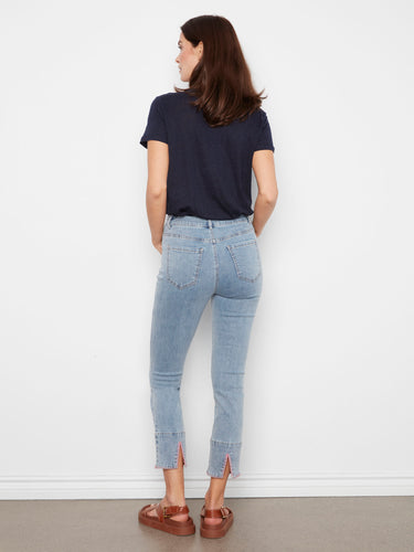 Stretch denim in these light blue jeans ensures comfort and style all day long by Charlie B.